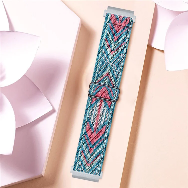 For Verizon Gizmo Watch 3 Elastic Nylon Strap Stylish Pattern Smartwatch Band - Style K