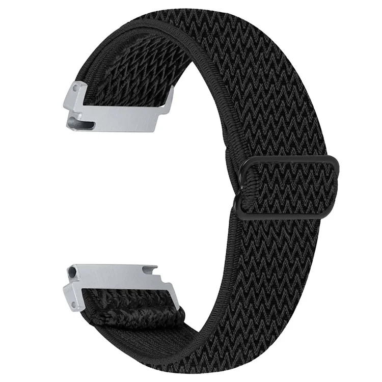 Para Verizon GizmoWatch 2 Banda de pulso elástica Pulseira de relógio de nylon com design ondulado - Preto