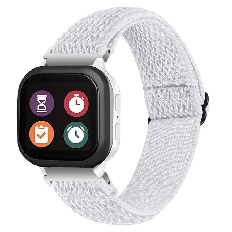 For SyncUP Kids Watch Elastic Soft Nylon Sport Strap Wavy Pattern Watch Band - White