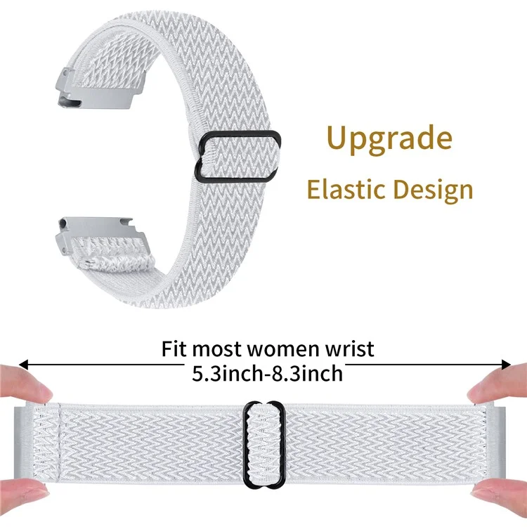 For SyncUP Kids Watch Elastic Soft Nylon Sport Strap Wavy Pattern Watch Band - White