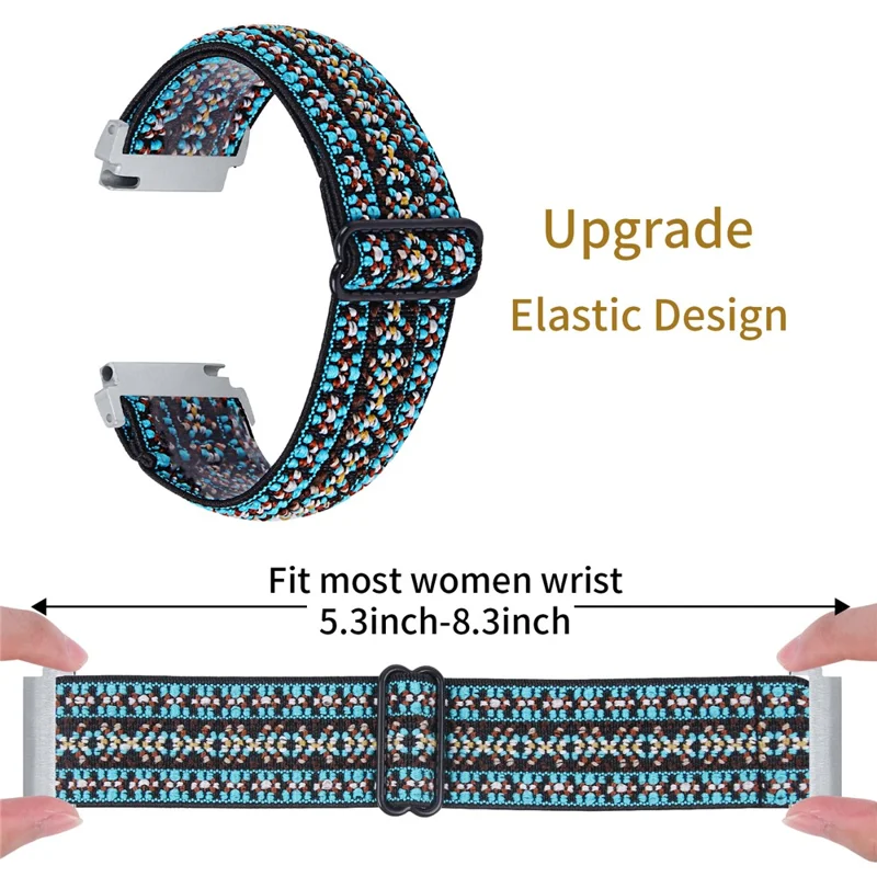 Watch Strap for Gabb Watch 2 Pattern Printing Elastic Nylon Wrist Band - Style 4 Blue Stripe