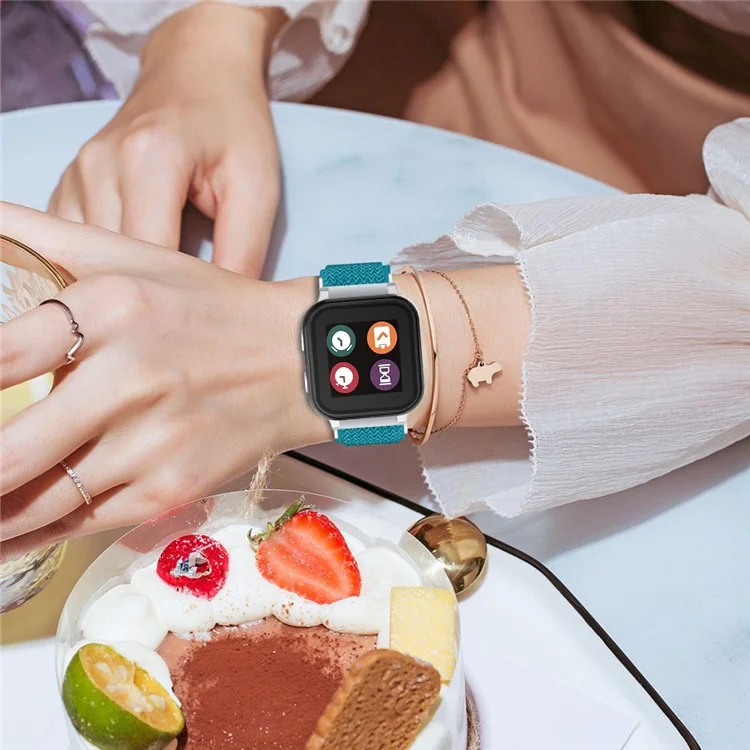 For Gabb Watch 1 Nylon Elastic Wrist Band Smartwatch Strap Easy to Adjust - Turquoise Blue