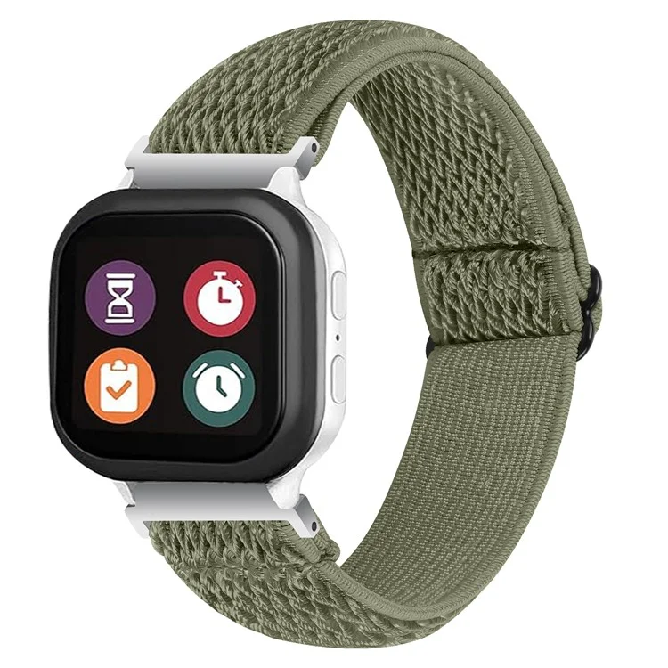 For Gabb Watch 3 Woven Elastic Replacement Strap Adjustable Wrist Band - Army Green