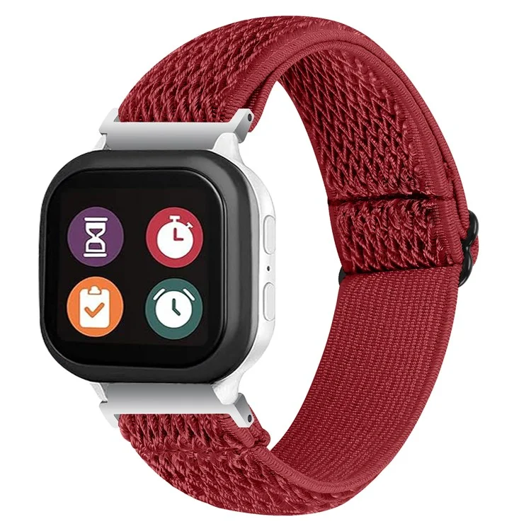 For Gabb Watch 3 Woven Elastic Replacement Strap Adjustable Wrist Band - Red