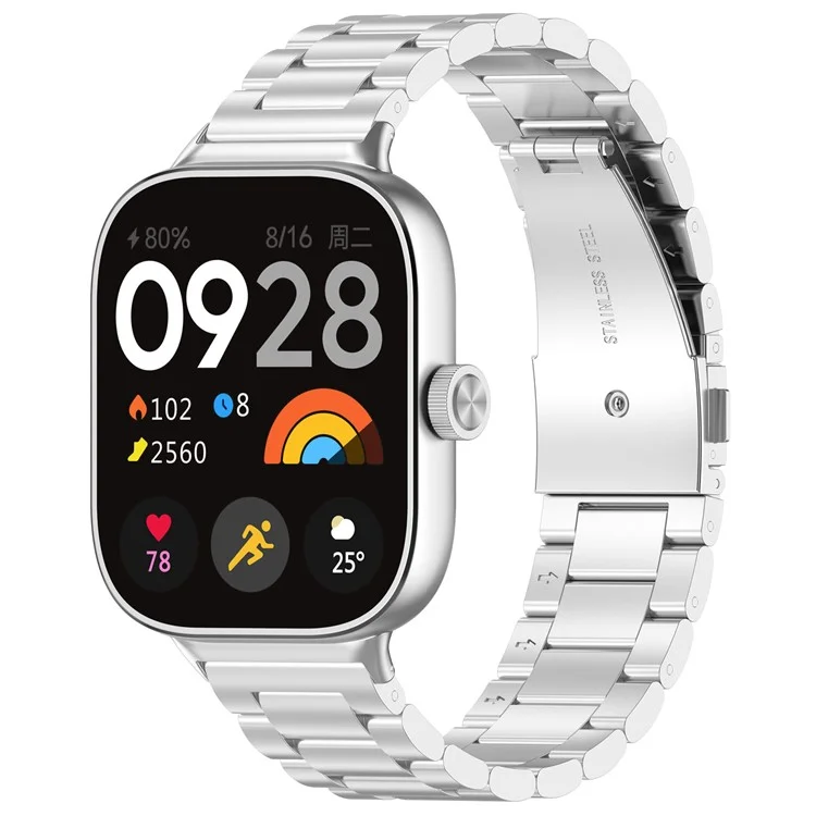 Para Xiaomi Redmi Watch 4 / Smart Band 8 Pro Pulseira de Aço Inoxidável com Fivela