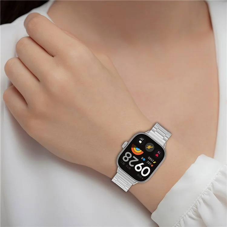 Para Xiaomi Redmi Watch 4 / Smart Band 8 Pro Pulseira de Aço Inoxidável com Fivela