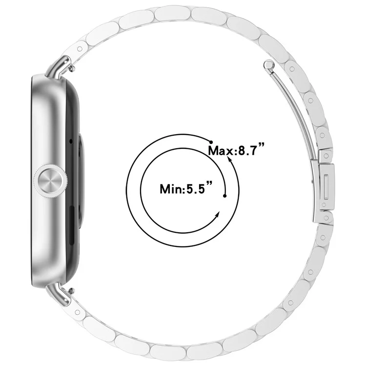 Para Xiaomi Redmi Watch 4 / Smart Band 8 Pro Pulseira de Aço Inoxidável com Fivela