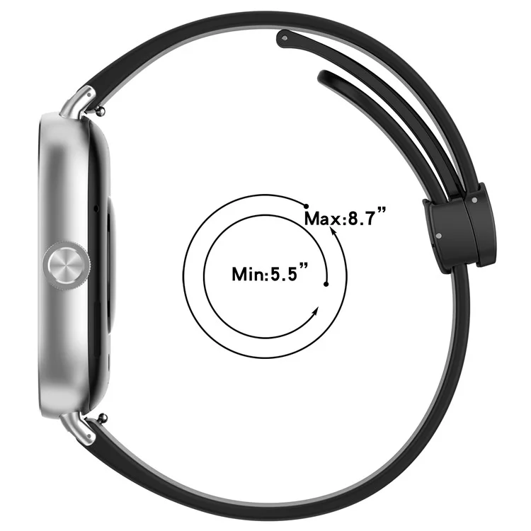 Para Xiaomi Redmi Watch 4 / Smart Band 8 Pro Faixa de Silicone de Substituição do Pulso com Fivela Dobrável - Preto