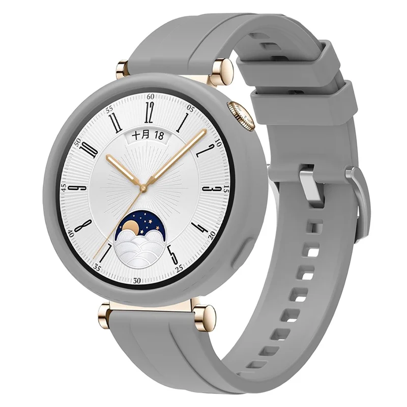 For Huawei Watch GT 4 41mm Replacement Silicone Band with Watch Case - Grey