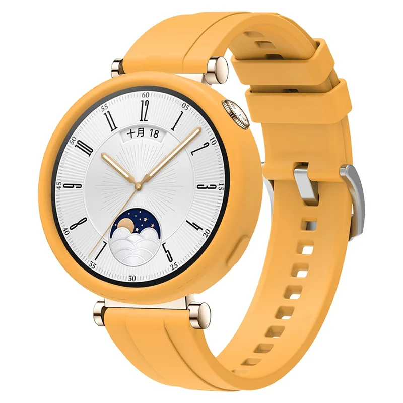Для Huawei Watch GT 4 41мм Мягкий силиконовый ремешок для часов Сменный аксессуар - Желтый