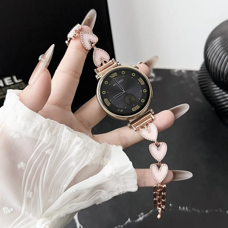 Для Samsung Galaxy Watch3 45 мм / Watch 46 мм / Gear S3 Classic Браслет Strap 22 мм Сплав цинка Ремешок для часов - Розовый + Сердце
