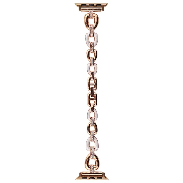 Para Apple Watch 10 46mm / Ultra 2 / Ultra 49mm / 9 8 7 45mm / SE (2023) SE (2022) SE 6 5 4 44mm / 3 2 1 42mm Pulseira de Liga de Zinco Pulseira de Relógio - Rose Gold