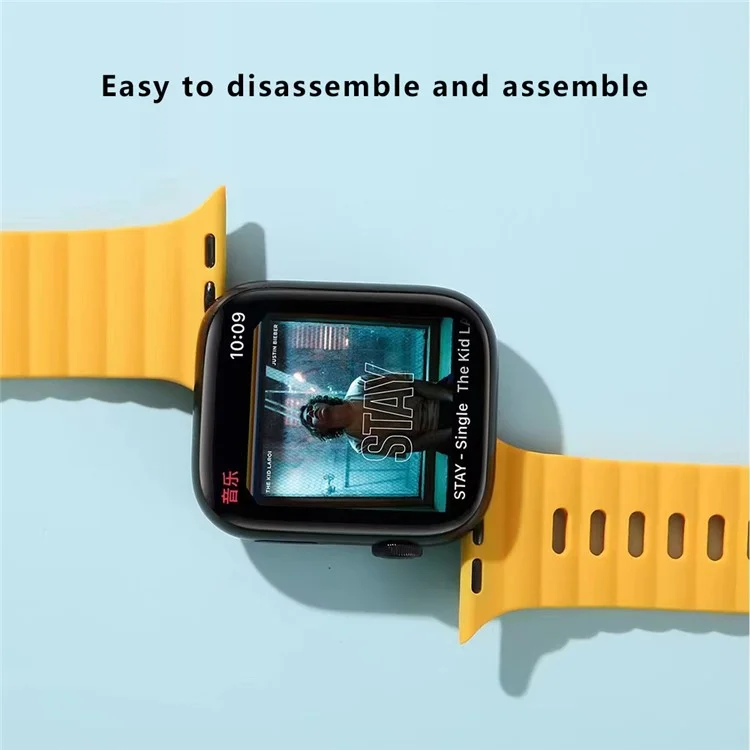 Strap For Apple Watch Series 10 42mm / 9 8 7 41mm / 6 5 4 SE (2023) SE (2022) SE 40mm / 3 2 1 38mm Silicone Replacemnet Band - Black