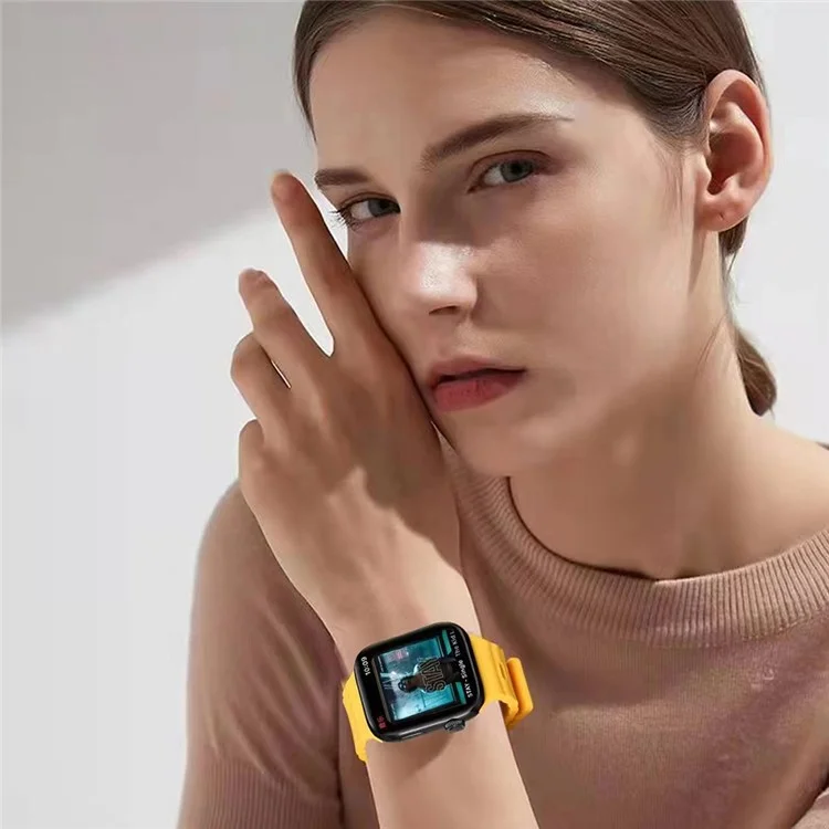 Strap For Apple Watch Series 10 42mm / 9 8 7 41mm / 6 5 4 SE (2023) SE (2022) SE 40mm / 3 2 1 38mm Silicone Replacemnet Band - Black