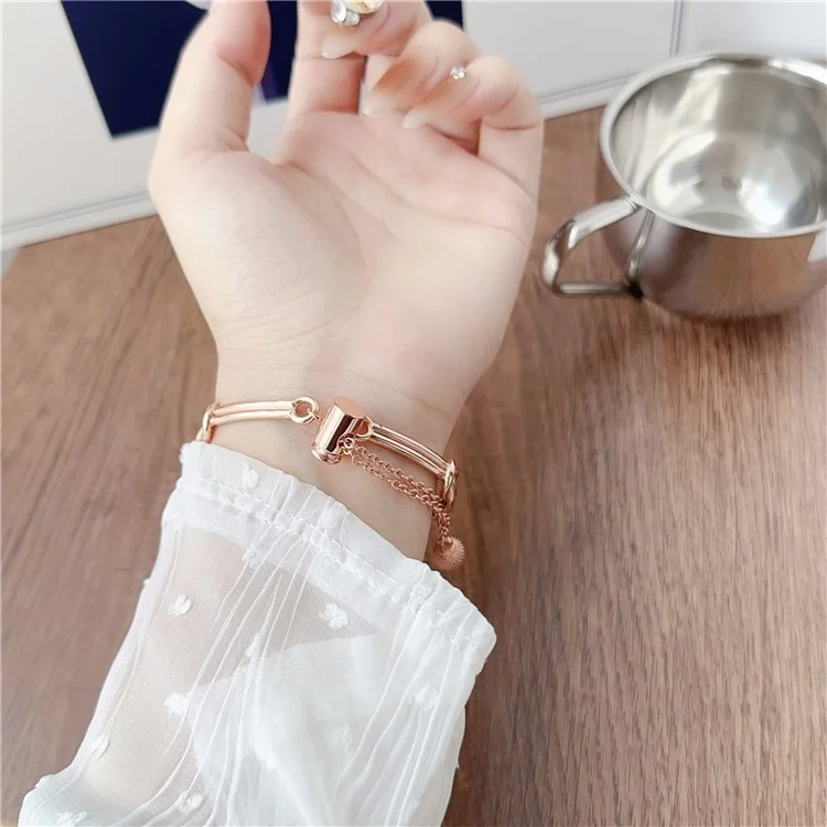 Geknotetes Band für Apple Watch Series 10 42mm / 9 8 41mm / 6 5 4 SE (2023) SE (2022) SE 40mm / 3 2 1 38mm Legierungs-Armband - Roségold