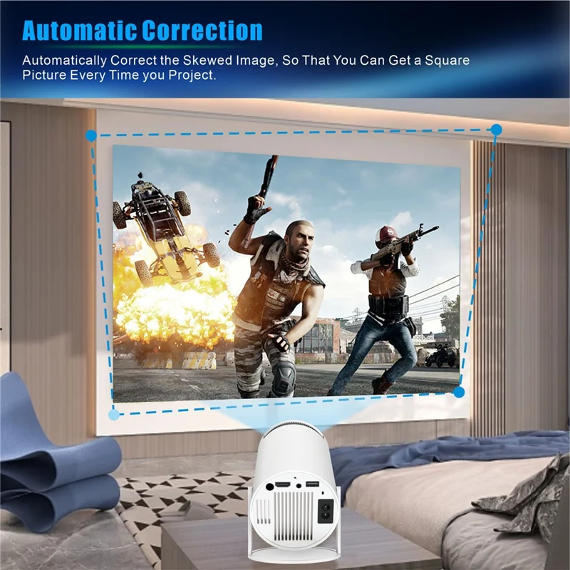 HY300 Pro Android 11.0 Projector 2.4G/5G WiFi6 Bluetooth-compatible 1280x720P Home Theater Video Projector - EU Plug