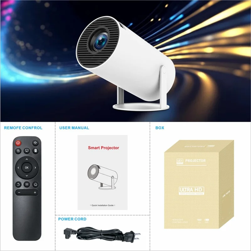 HY300 Pro Android 11.0 Projector 2.4G/5G WiFi6 Bluetooth-compatible 1280x720P Home Theater Video Projector - UK Plug