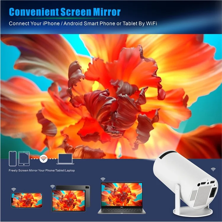 HY300 Pro Android 11.0 Projector 2.4G/5G WiFi6 Bluetooth-compatible 1280x720P Home Theater Video Projector - AU Plug