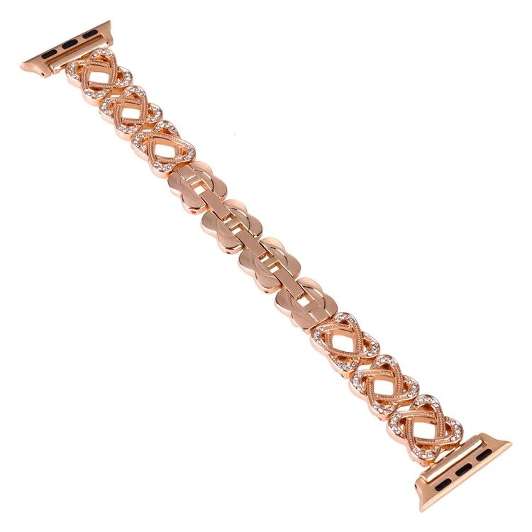 Banda de Anel Cruzado para Apple Watch 10 46mm / Ultra 2 / Ultra 49mm / 9 8 7 45mm / SE (2023) SE (2022) SE 6 5 4 44mm / 3 2 1 42mm Liga de Zinco Pulseira - Ouro Rosa