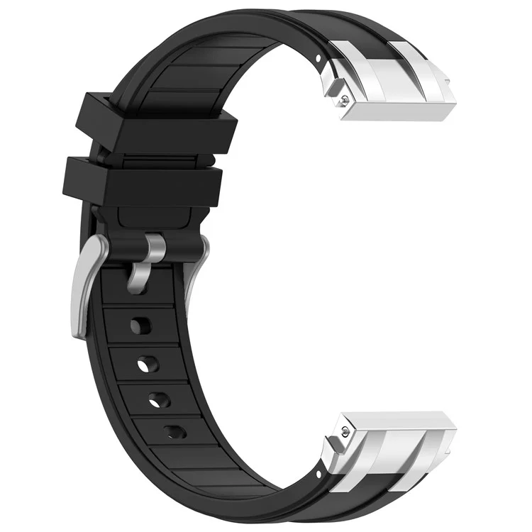 Für Huawei / Samsung 22 mm Universal Smartwatch-Armband, Silikon-Ersatzband - Schwarz