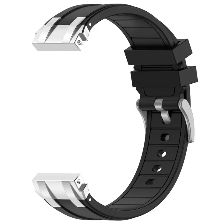 Für Huawei / Samsung 22 mm Universal Smartwatch-Armband, Silikon-Ersatzband - Schwarz
