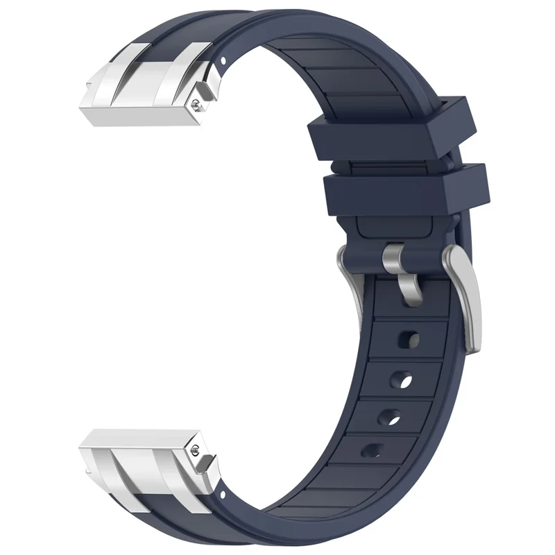 For Huawei / Samsung 22mm Universal Smartwatch Strap Silicone Replacement Band - Navy Blue