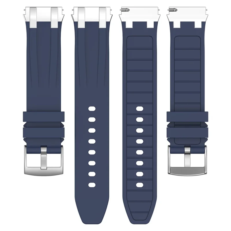 For Huawei / Samsung 22mm Universal Smartwatch Strap Silicone Replacement Band - Navy Blue