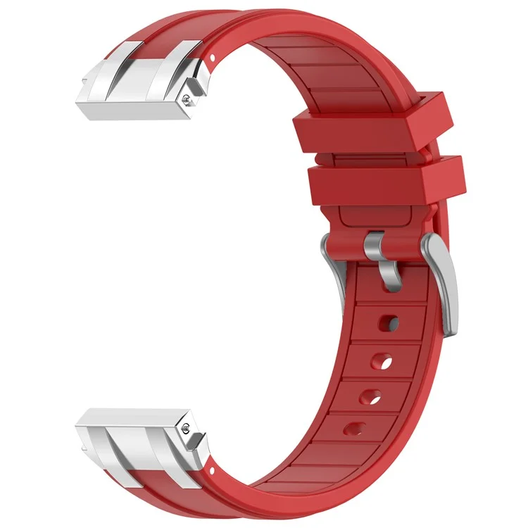 For Huawei / Samsung 22mm Universal Smartwatch Strap Silicone Replacement Band - Red