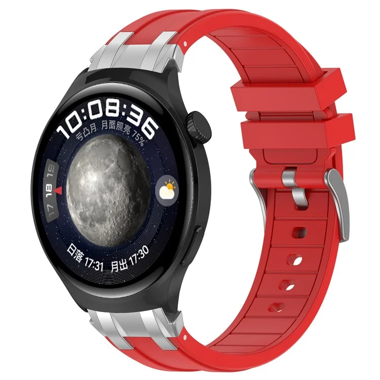 For Huawei / Samsung 22mm Universal Smartwatch Strap Silicone Replacement Band - Red
