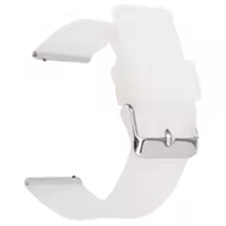 20mm Universal Silicone Watch Strap Sporty Replacement Wrist Band with Silver Buckle - Translucent