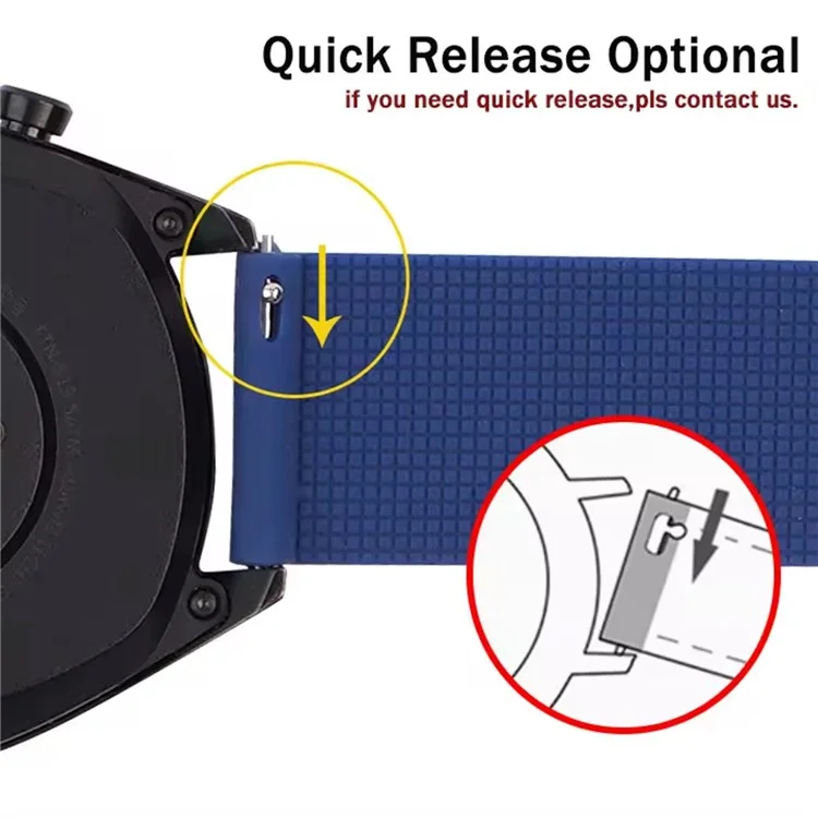 Pour Garmin Venu 3S / Venu 2S / Mi Watch Remplacement de bracelet 18 mm Style sport Bracelet de montre en silicone avec boucle noire - Bleu foncé