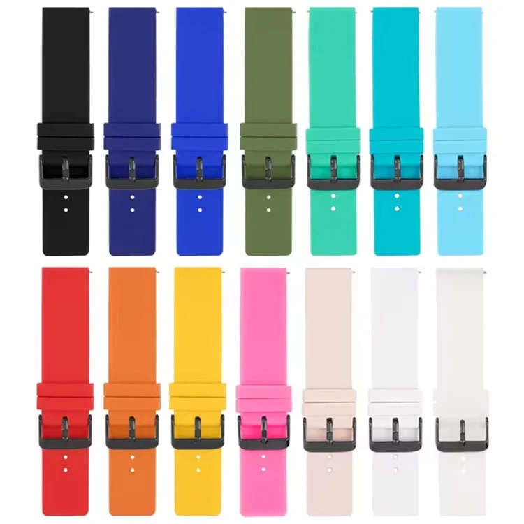 Pour Garmin Venu 3S / Venu 2S / Mi Watch Remplacement de bracelet 18 mm Style sport Bracelet de montre en silicone avec boucle noire - Bleu foncé