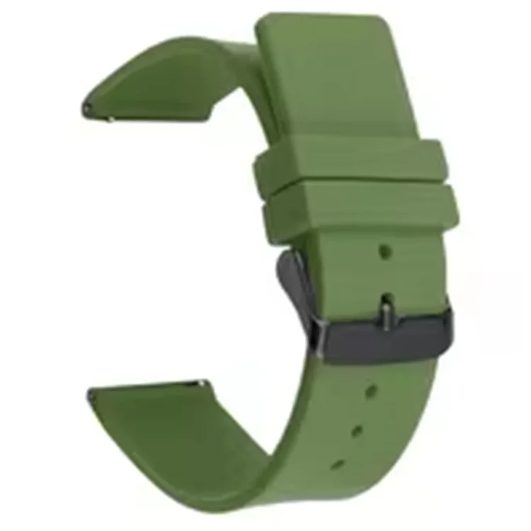 Pour Samsung Galaxy Watch6 Classic 47mm / Watch4 40 mm / Garminactive 20 mm Band Avec Sangle de Silicone à Boucle Noire - Armée Verte