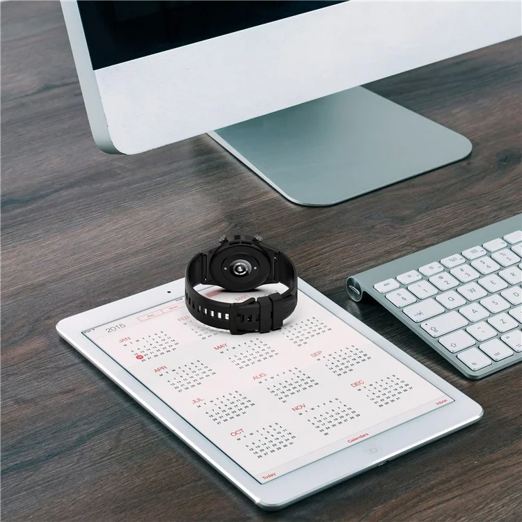 For Honor Watch GS 4 Soft Silicone Watch Strap 22mm Replacement Watch Band - Schwarz