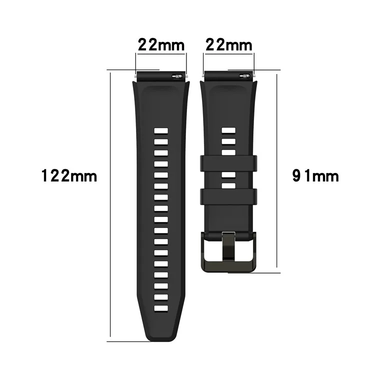 For Honor Watch GS 4 Soft Silicone Watch Strap 22mm Replacement Watch Band - Schwarz