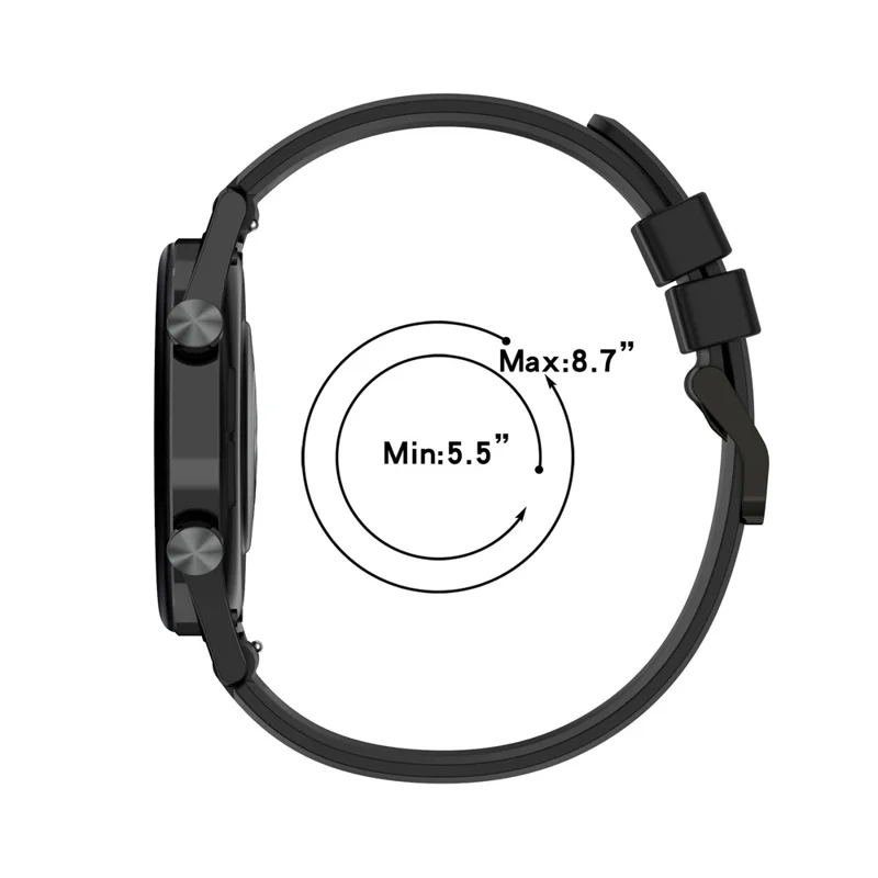 For Honor Watch GS 4 Soft Silicone Watch Strap 22mm Replacement Watch Band - Schwarz