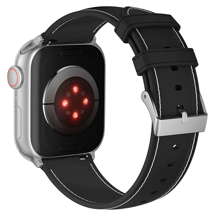Для Apple Watch 10 46 мм / Ultra 2 / Ultra 49 мм / 9 8 7 45 мм / SE (2023) SE (2022) SE 6 5 4 44 мм / 3 2 1 42 мм TPU Band Strap - Черный