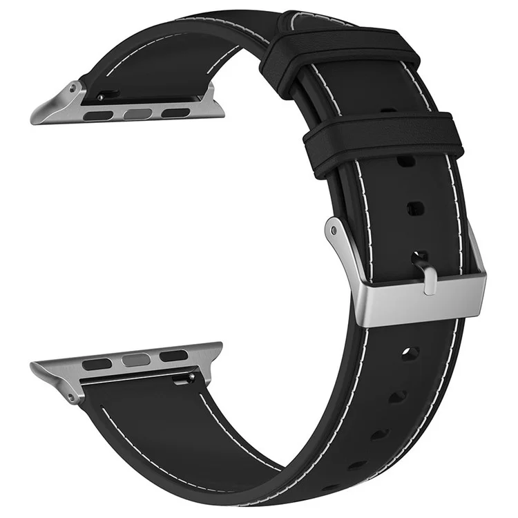 Для Apple Watch 10 46 мм / Ultra 2 / Ultra 49 мм / 9 8 7 45 мм / SE (2023) SE (2022) SE 6 5 4 44 мм / 3 2 1 42 мм TPU Band Strap - Черный
