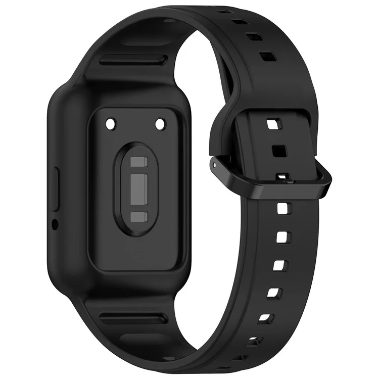 For Samsung Galaxy Fit3 SM-R390 Soft Silicone Wristband Replacement Strap with Case - Black
