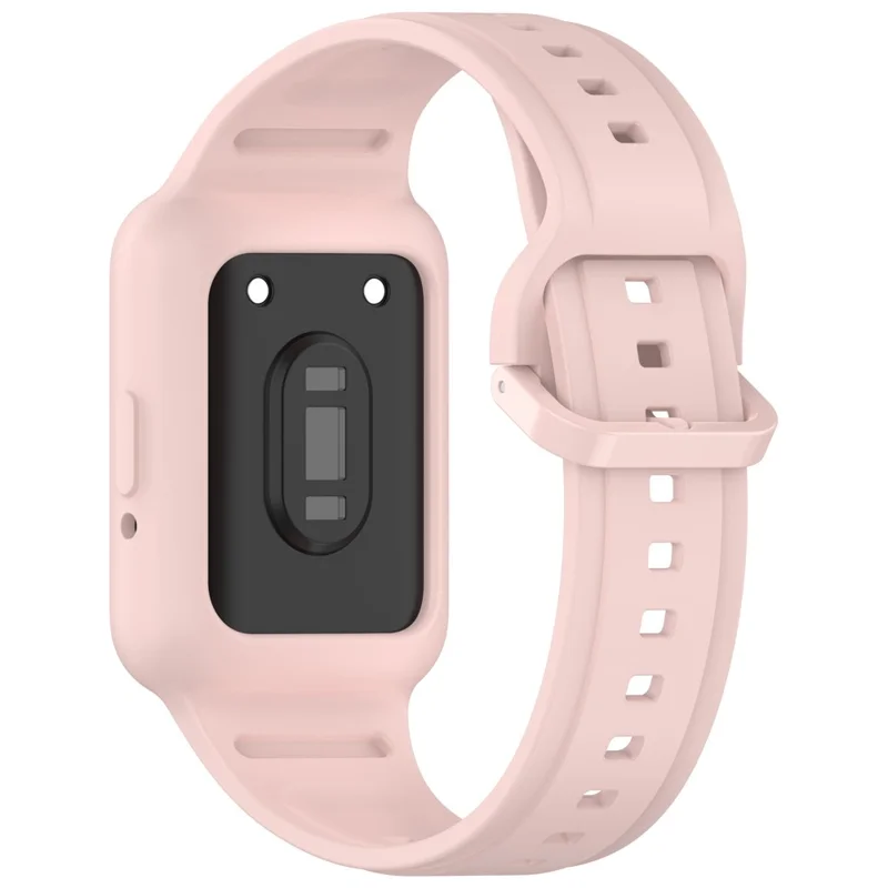 For Samsung Galaxy Fit3 SM-R390 Soft Silicone Wristband Replacement Strap with Case - Light Pink