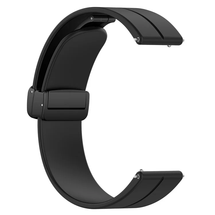 Para Huawei Watch GT 4 41mm / Garmin Venu 3S 18mm Pulseira de Relógio Silicone com Fivela Dobrável - Preto