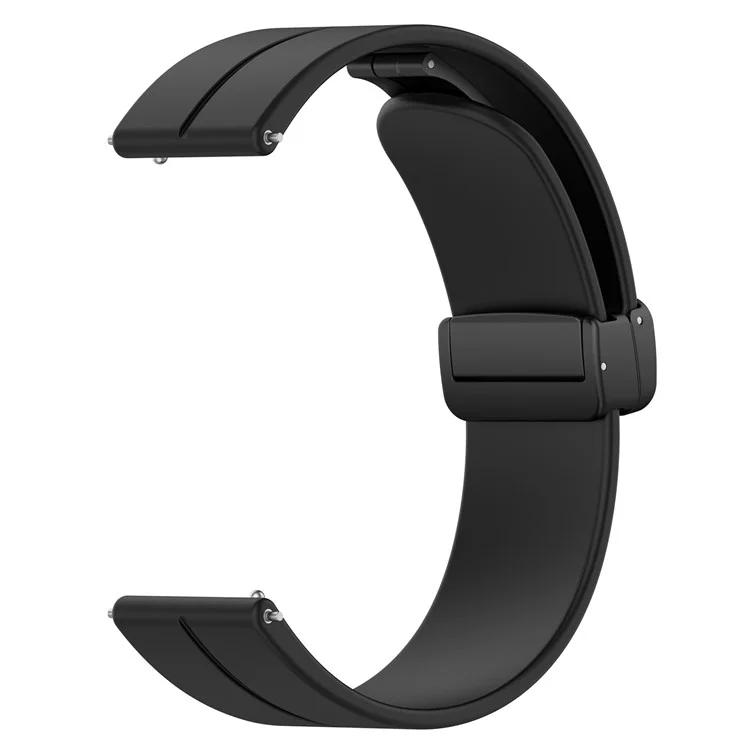 Para Huawei Watch GT 4 41mm / Garmin Venu 3S 18mm Pulseira de Relógio Silicone com Fivela Dobrável - Preto