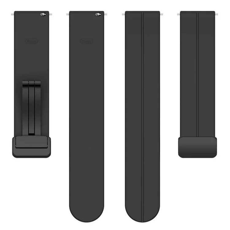 Para Huawei Watch GT 4 41mm / Garmin Venu 3S 18mm Pulseira de Relógio Silicone com Fivela Dobrável - Preto