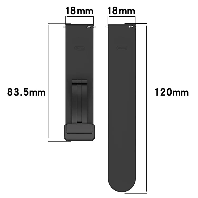 Para Huawei Watch GT 4 41mm / Garmin Venu 3S 18mm Pulseira de Relógio Silicone com Fivela Dobrável - Preto