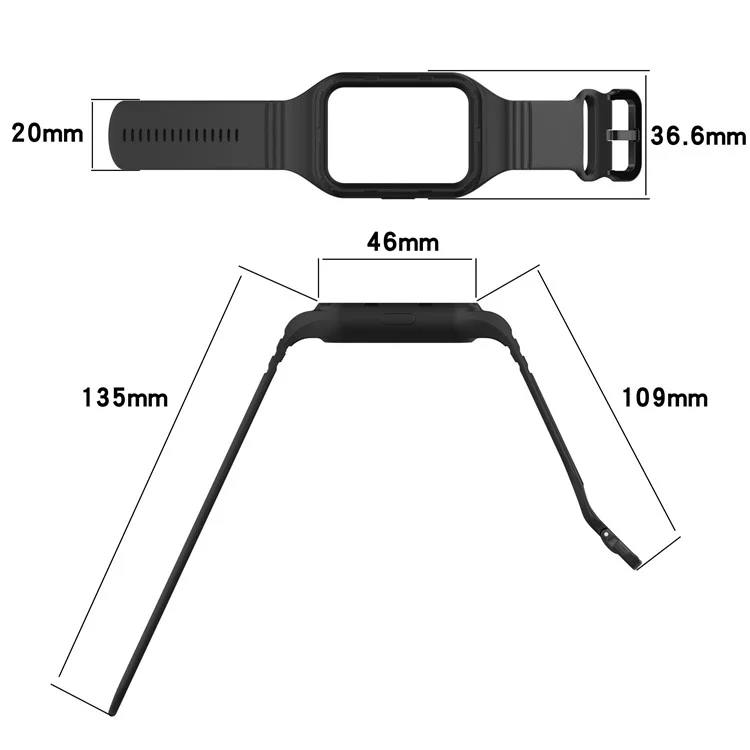 Para Xiaomi Smart Band 8 Pro Fácilmente Ajustable Correa de Reloj Flexible Silicona Banda de Muñeca - Negro