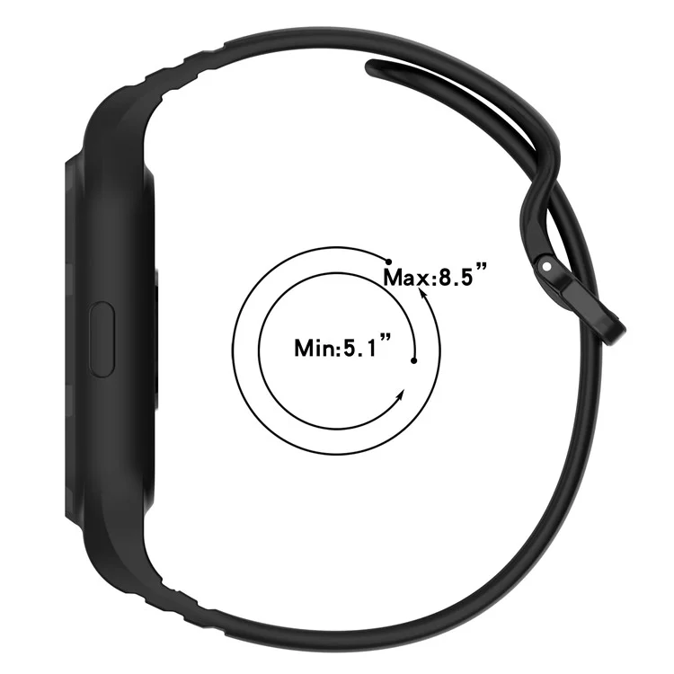 Para Xiaomi Smart Band 8 Pro Fácilmente Ajustable Correa de Reloj Flexible Silicona Banda de Muñeca - Negro