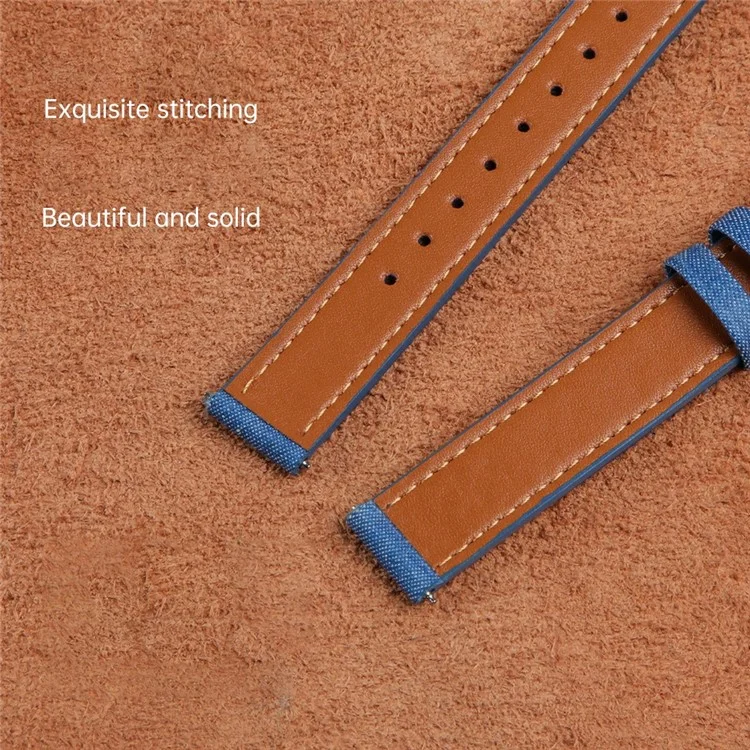 Für Garmin Lily 2 Linen Leather Wrist Band Verstellbares Uhrenarmband Ersatz - Dunkelblau