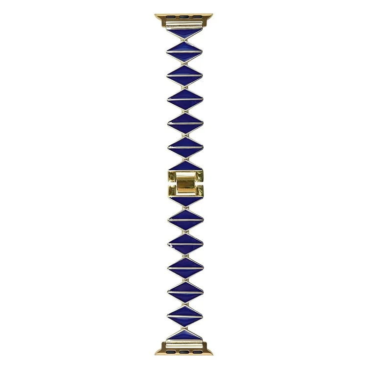 Watch Band For Apple Watch Series 10 42mm / 9 8 7 41mm / 6 5 4 SE (2022) SE (2023) SE 40mm / 3 2 1 38mm Zinc Alloy Epoxy Strap - Blue / Gold Buckle