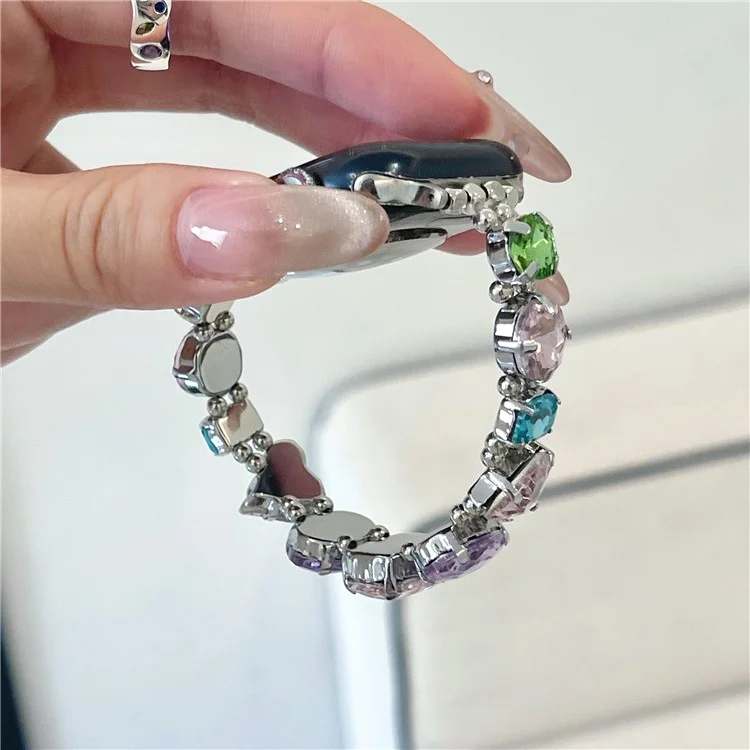 For Apple Watch 10 46mm / Ultra 2 / Ultra 49mm / 9 8 7 45mm / SE (2023) SE (2022) SE 6 5 4 44mm / 3 2 1 42mm Glass Watch Band  - 4-Color / Elastic