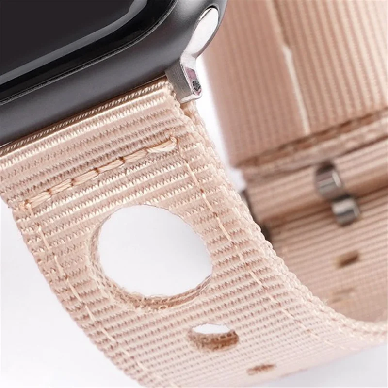 For Apple Watch Ultra 3 2 1 49mm / Series 11 10 46mm / 9 8 7 45mm / SE3 SE2 SE 6 5 4 44mm / 3 2 1 42mm Waterproof Nylon Watch Band - Black